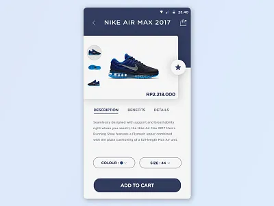 PRODUCT CARD EXPLORATION blue card ecommerce exploration nike product ui ux