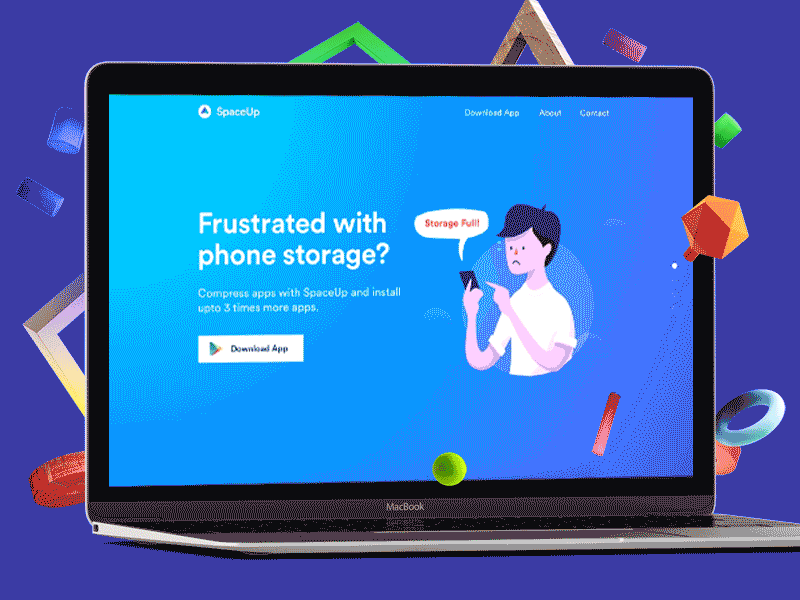 SpaceUp Download Page apps install landing mobile responsive spaceup storage ui web