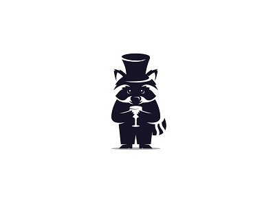 Raccoon animal design gentleman logo logotype mascot raccoon