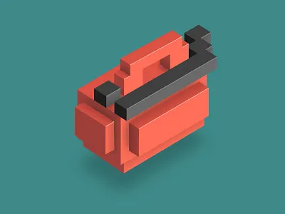 Fuel can 3d illustration isometric pixel retro svg