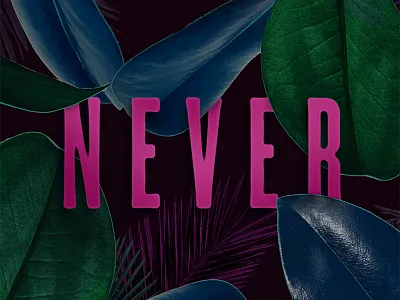 Leafy Dreams collage layered leaf lettering nature neon organic pink shadow type typography