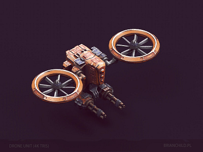 Drone S40/8 | Low poly 4k tris [PBR textures] drone game ipad low poly model painter pbr pc robot sci fi substance unity