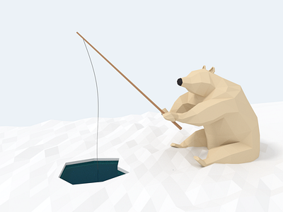 Polar Bear Fishing bear fishing ice polar winter