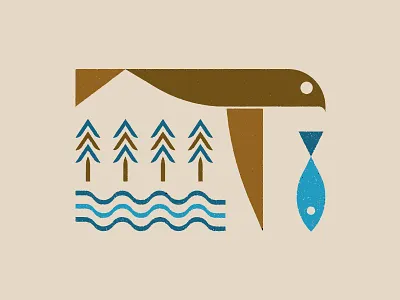 Bird Dribbble adventure ancient bird branding eagle egypt explore fish hawk illustration trees water