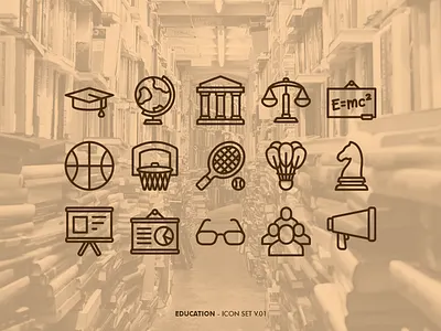 Education Icon Set icon symbol ui ux