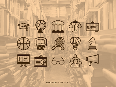Education Icon Set icon symbol ui ux