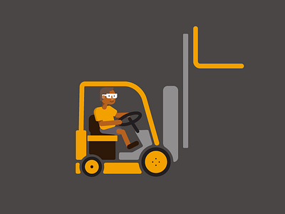 Forklift flat forklift forklift driver industrial man vector warehouse