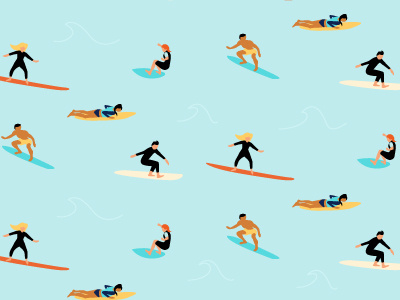 Surfers illustration surf surfers vector waves