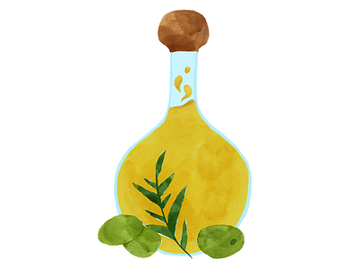 evoo art cute design evoo food herbs illustration italian oil olive oil olives sticker