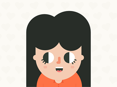 Girl face flat girl illustration