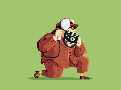 Reporter camera character crime film illustration illustrator mystery noir photoshop reporter