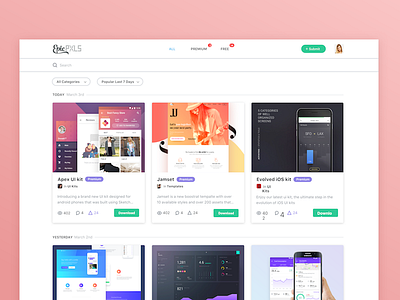 EpicPxls index page design epicpxls items premium design products shop submit new