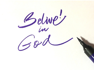 Believe God Dribbble believe in god brushpen custom font handmade logo design lettering typography