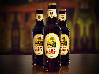 Birra Moretti beer bottle cinema 4d octane