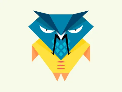 Samurai Owl adobeillustrator andrewbzh geometric icon japan owl samurai triangles vector
