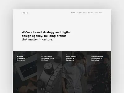 Introducing the New BASIC Agency Website agency basic basic agency content digital design editorial homepage landing ui ux web design