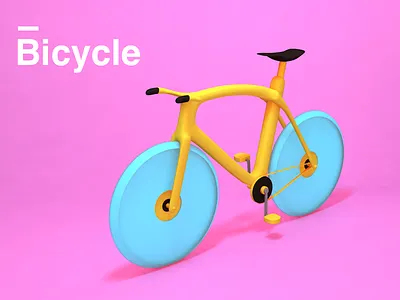 Bicycle 3d bicycle color yellow