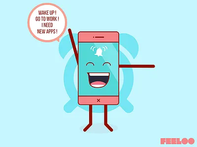 Feeloo - Your Mobile Has Feelings! #14 app feeloo feeloo the game flat game illustration ios iphone mobile run and jump vector video game