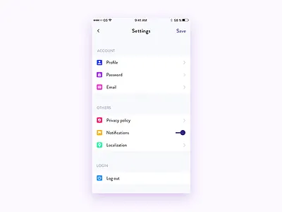 Settings - Daily UI #07 app colors dailyui settings ui