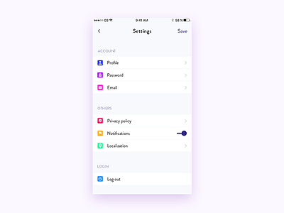 Settings - Daily UI #07 app colors dailyui settings ui