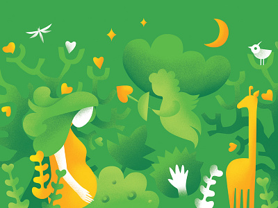 Maternity green heart illustration love nature pregnant