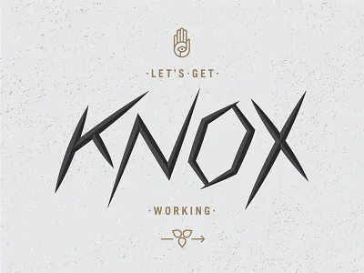 Knox blazing distressed eye flash hand hand drawn logo wip