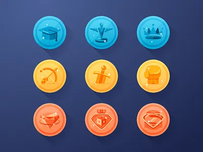 Medal Wall arrow boxing crown diamond icon medal superman sword