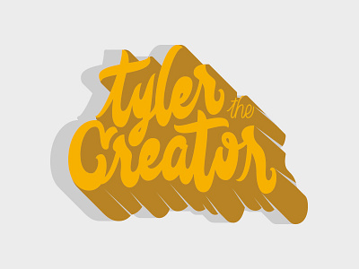 Tyler design graphic handmade lettering letters orange typography vector