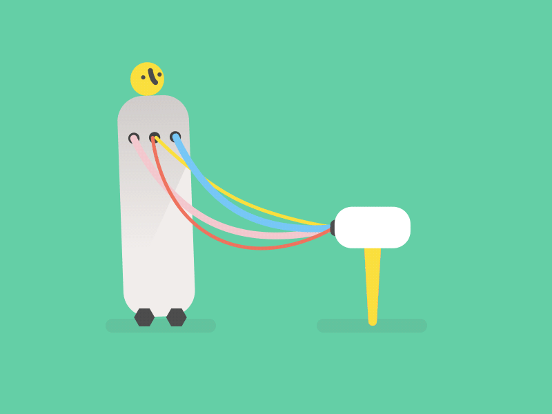 Silly robots No.9 2d character flat loop robot rubberhose2 vector