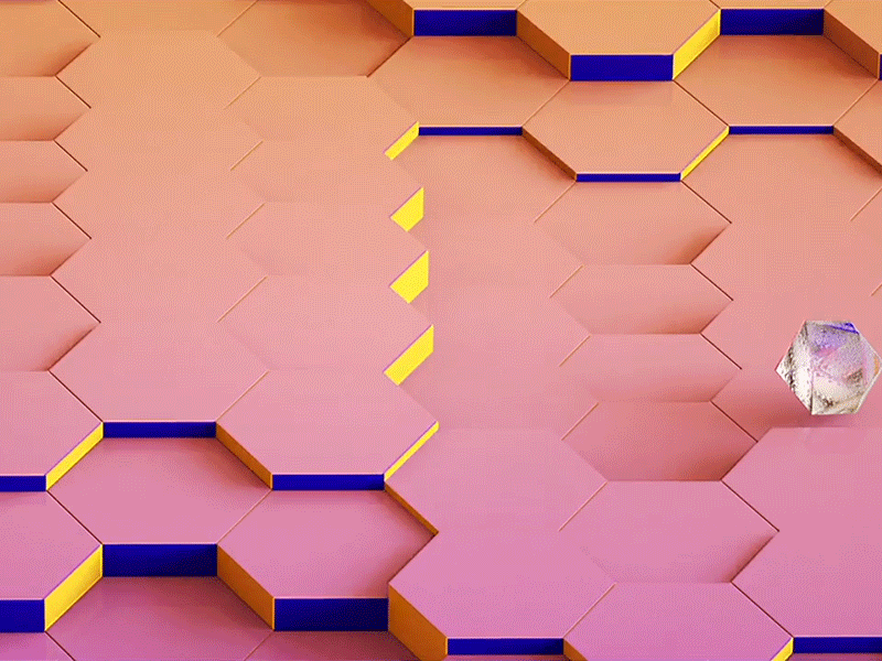 HEXAGOONIES 3d animation cinema dynamics geometry gif hexagon loop octane