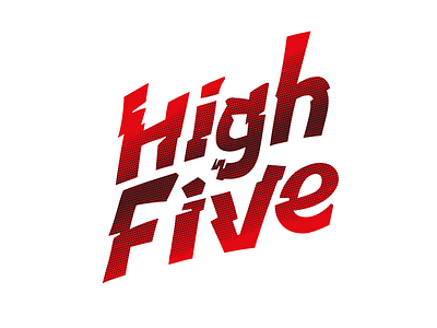 Hi Five Lettering dots five illustration lettering logo vector