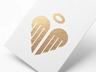 Angelova angel consulting feather gold halo heart heritage human logo wings