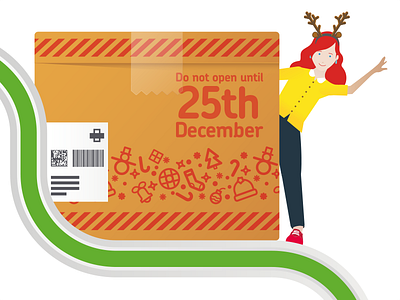 Royal Mail illustration character illustration lady loading parcel progress waiting women