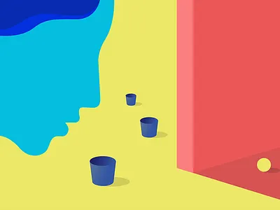 Head Hunter abstract geometric headhunter illustration material design