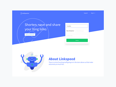 Linkspeed.io link robot shorten website