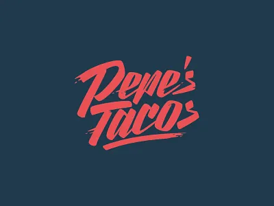 Pepe's Tacos branding design food identity lettering lettermark logo vector