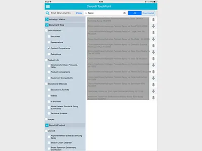Faceted Browsing Feature for TouchPoint Tablet App