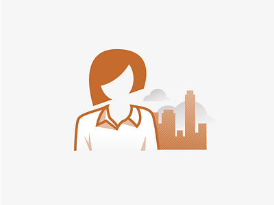 Icon Set - 3 brain city icon iconography illustration infographics line art negative space numbers vector woman