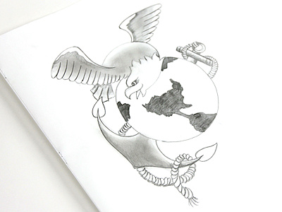 Semper Fi american american traditional eagle eagle globe anchor indian native american pencil practices sermper fi sketch sketche traditional