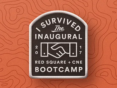 RS+CNE badge handshake lockup logo minimal patch