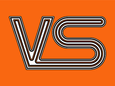 V.S. branding lines orange poster thick type typography vintage