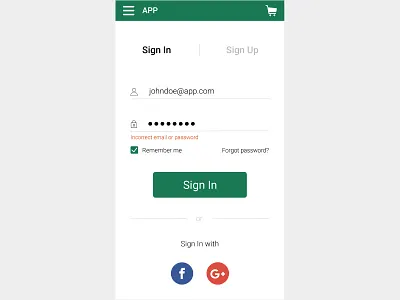 Login Screen in login sign up
