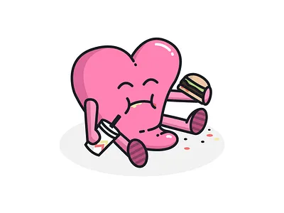 Everybody's got a hungry heart chunky fast food food heart hungry