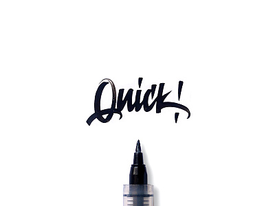 Quick brush calligraphy graffiti hand ink lettering made paper pen type typography