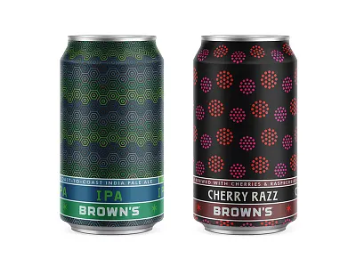 Some new 12 oz. cans for Brown's Brewing albany beer brand colorful craft identity packaging troy typography