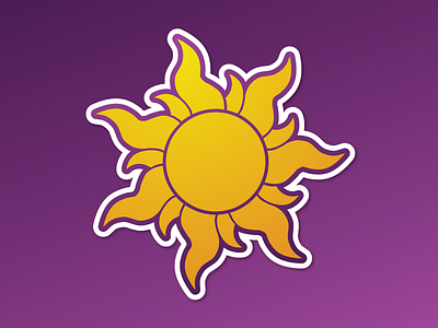 Tangled Sun disney golden purple rapunzel sticker sun tangled