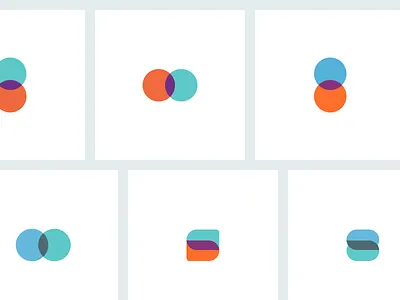 Logo explorations circle colors dual logo overlap shapes