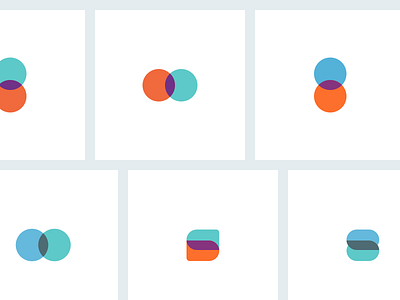 Logo explorations circle colors dual logo overlap shapes