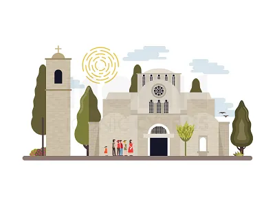 Saint Barnabas Monastery architecture building cyprus digitalart flatart graphic design iconic illustration kibris monastery vector vectorart