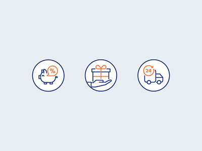 Services icons delivery discount gift icons sale